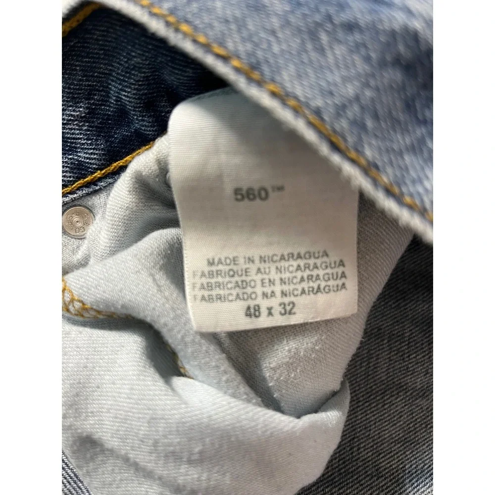 Levi's 560 Jeans Mens 48x32 Blue Excellent Comfort Fit Tapered Leg Denim